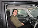 Your author sitting in the driver's seat