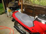 [The seat, with headliner glued on]